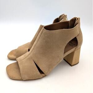 Donald Pliner Perra Block Heel Slide Sandals Women's Cognac Size US8.5M EU39